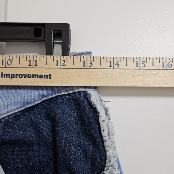 The Ragged Priest Quarter Panel Patchwork Ankle Mom Jeans Women’s 26 Raw Hem - Picture 7 of 11